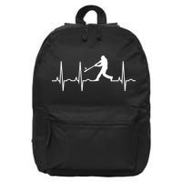 Baseball Great Gift Men Gift Baseball Player Heartbeat Gift 16 in Basic Backpack