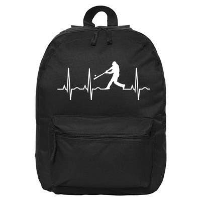 Baseball Great Gift Men Gift Baseball Player Heartbeat Gift 16 in Basic Backpack