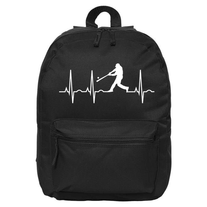 Baseball Great Gift Men Gift Baseball Player Heartbeat Gift 16 in Basic Backpack