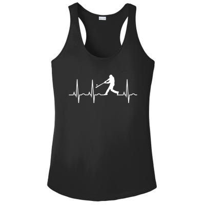 Baseball Great Gift Men Gift Baseball Player Heartbeat Gift Ladies PosiCharge Competitor Racerback Tank