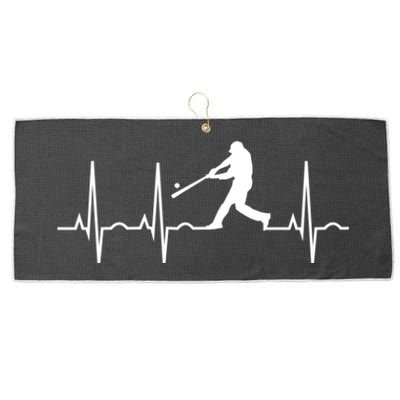 Baseball Great Gift Men Gift Baseball Player Heartbeat Gift Large Microfiber Waffle Golf Towel