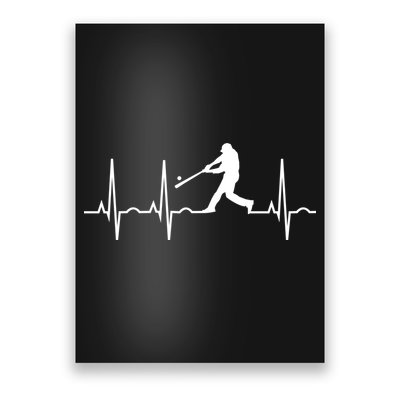 Baseball Great Gift Men Gift Baseball Player Heartbeat Gift Poster