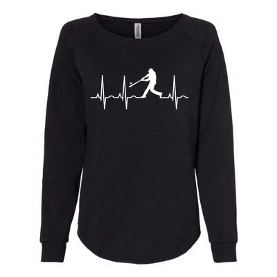 Baseball Great Gift Men Gift Baseball Player Heartbeat Gift Womens California Wash Sweatshirt