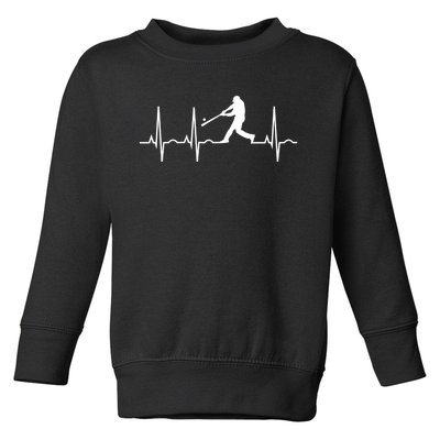 Baseball Great Gift Men Gift Baseball Player Heartbeat Gift Toddler Sweatshirt