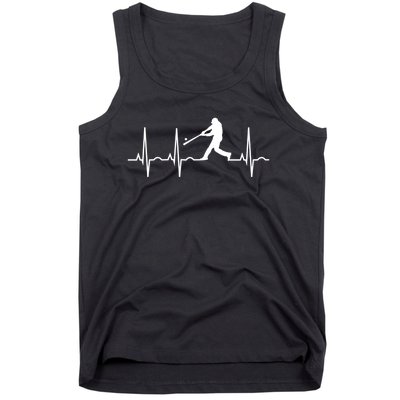 Baseball Great Gift Men Gift Baseball Player Heartbeat Gift Tank Top