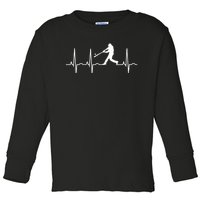 Baseball Great Gift Men Gift Baseball Player Heartbeat Gift Toddler Long Sleeve Shirt