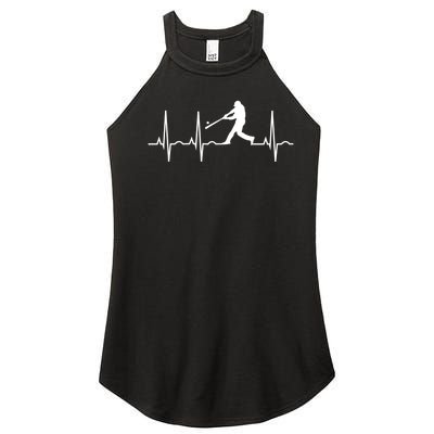 Baseball Great Gift Men Gift Baseball Player Heartbeat Gift Women's Perfect Tri Rocker Tank