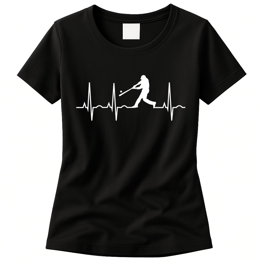 Baseball Great Gift Men Gift Baseball Player Heartbeat Gift Womens T-Shirt