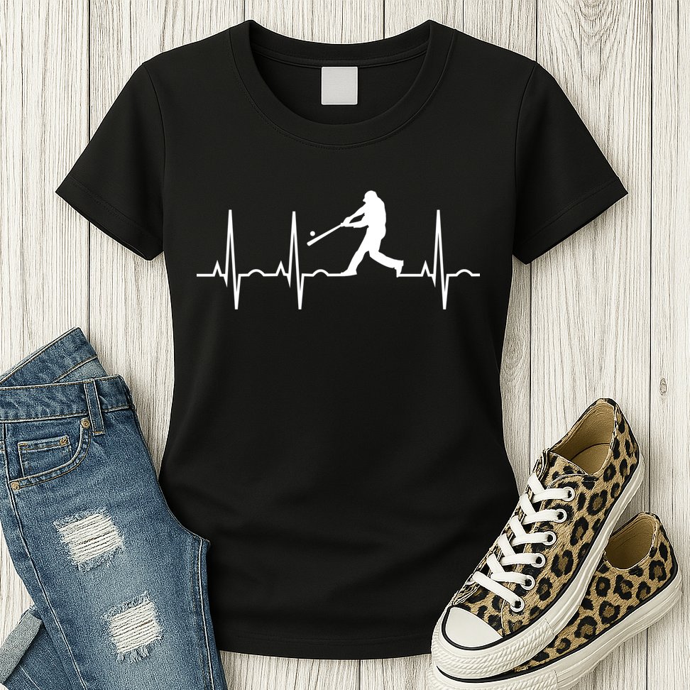Baseball Great Gift Men Gift Baseball Player Heartbeat Gift Womens T-Shirt
