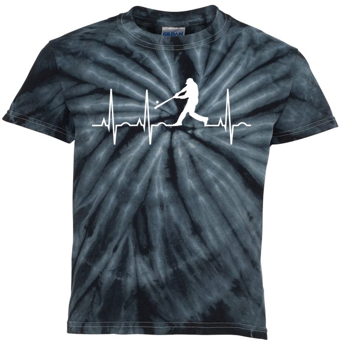 Baseball Great Gift Men Gift Baseball Player Heartbeat Gift Kids Tie-Dye T-Shirt