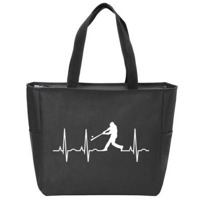 Baseball Great Gift Men Gift Baseball Player Heartbeat Gift Zip Tote Bag