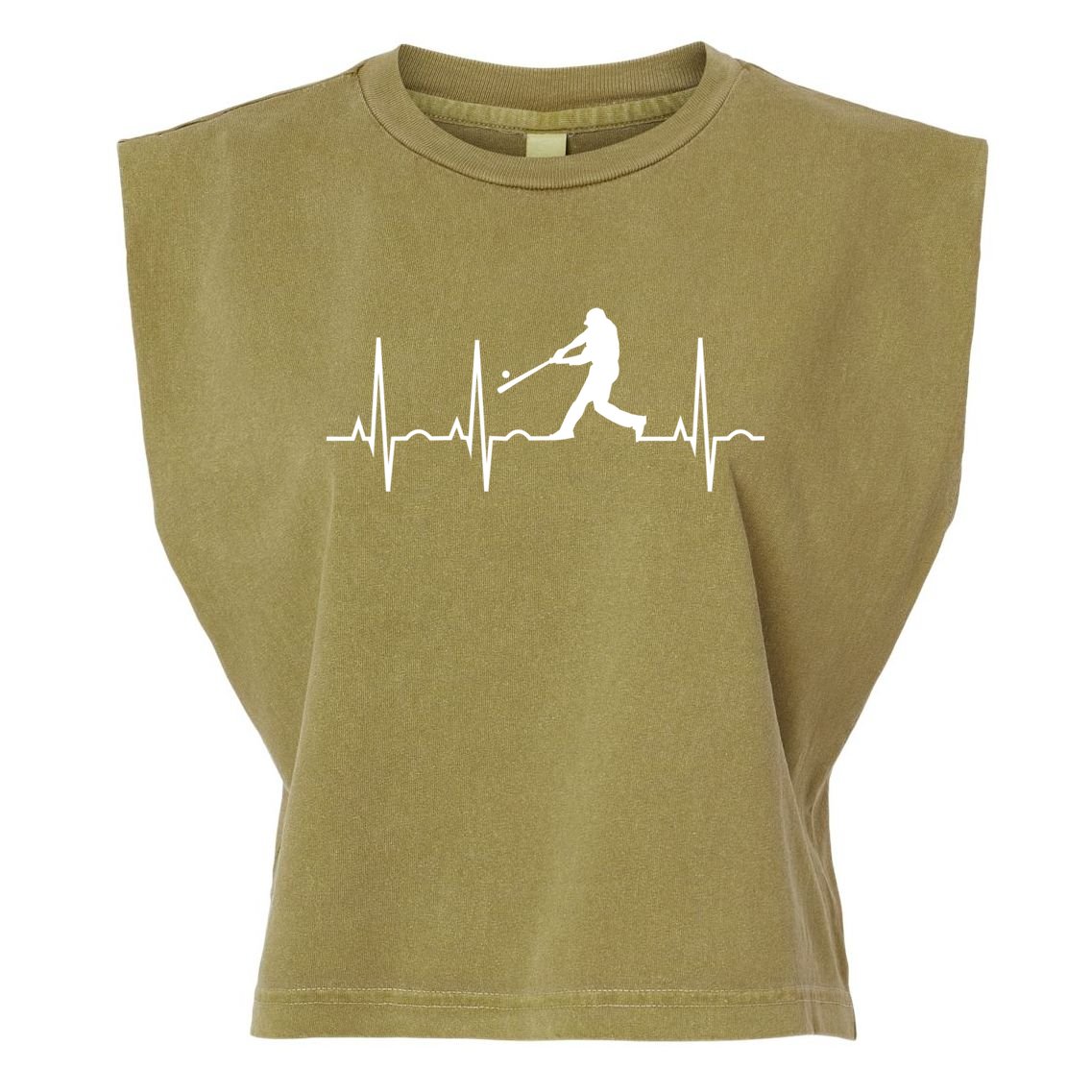 Baseball Great Gift Men Gift Baseball Player Heartbeat Gift Garment-Dyed Women's Muscle Tee