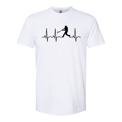 Baseball Great Gift Men Gift Baseball Player Heartbeat Gift Softstyle CVC T-Shirt