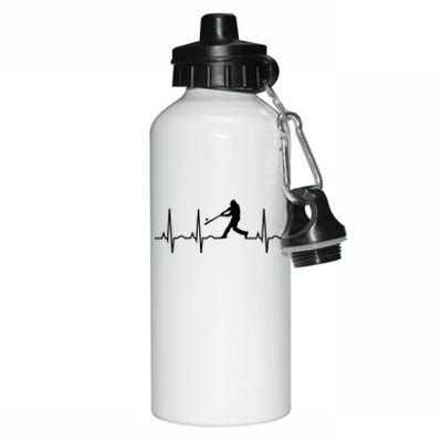 Baseball Great Gift Men Gift Baseball Player Heartbeat Gift Aluminum Water Bottle