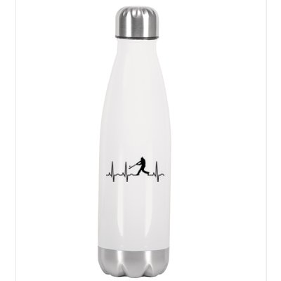 Baseball Great Gift Men Gift Baseball Player Heartbeat Gift Stainless Steel Insulated Water Bottle