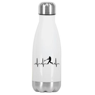 Baseball Great Gift Men Gift Baseball Player Heartbeat Gift Stainless Steel Insulated Water Bottle