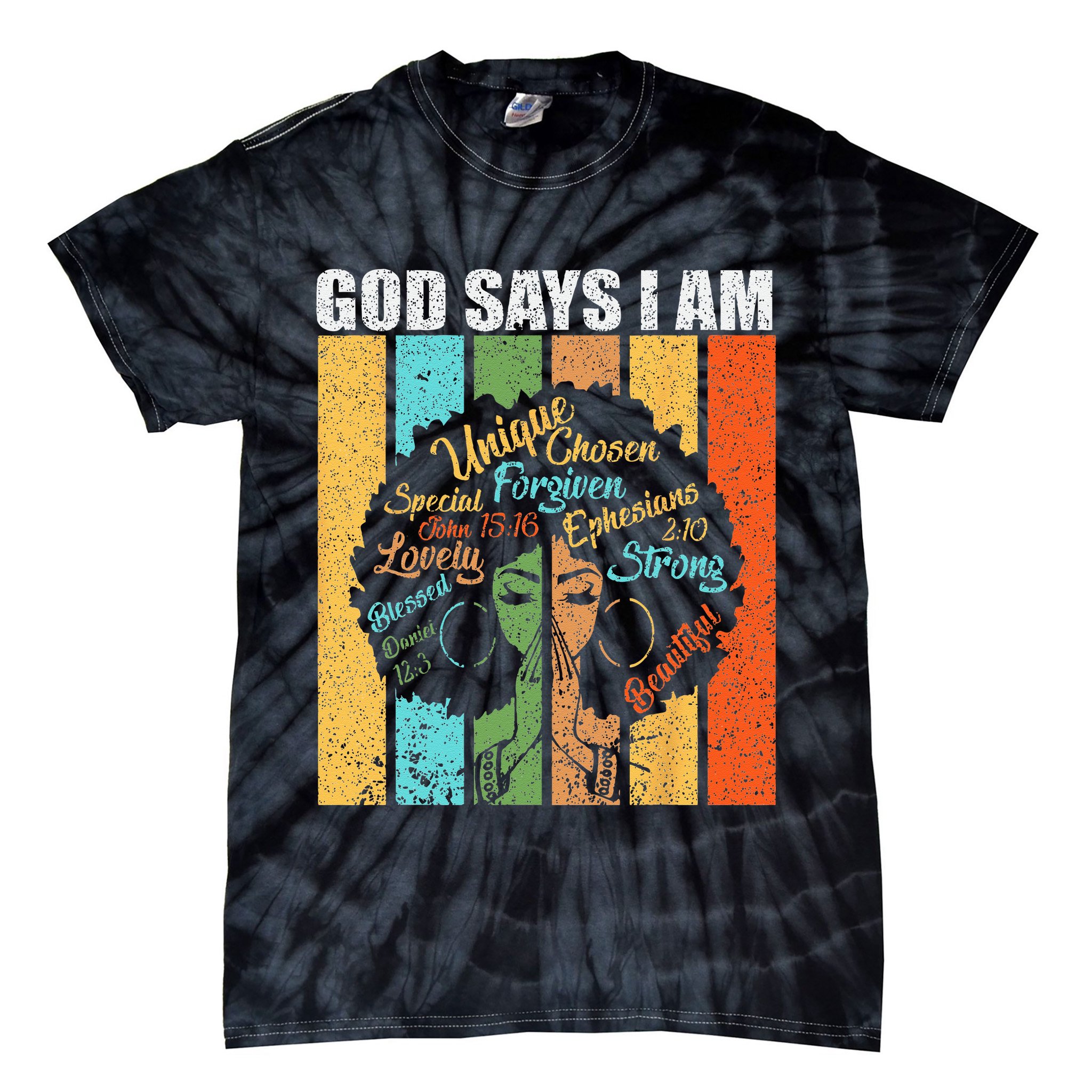 Black Girl God Says I Am Black Melanin Junenth Tie-Dye T-Shirt
