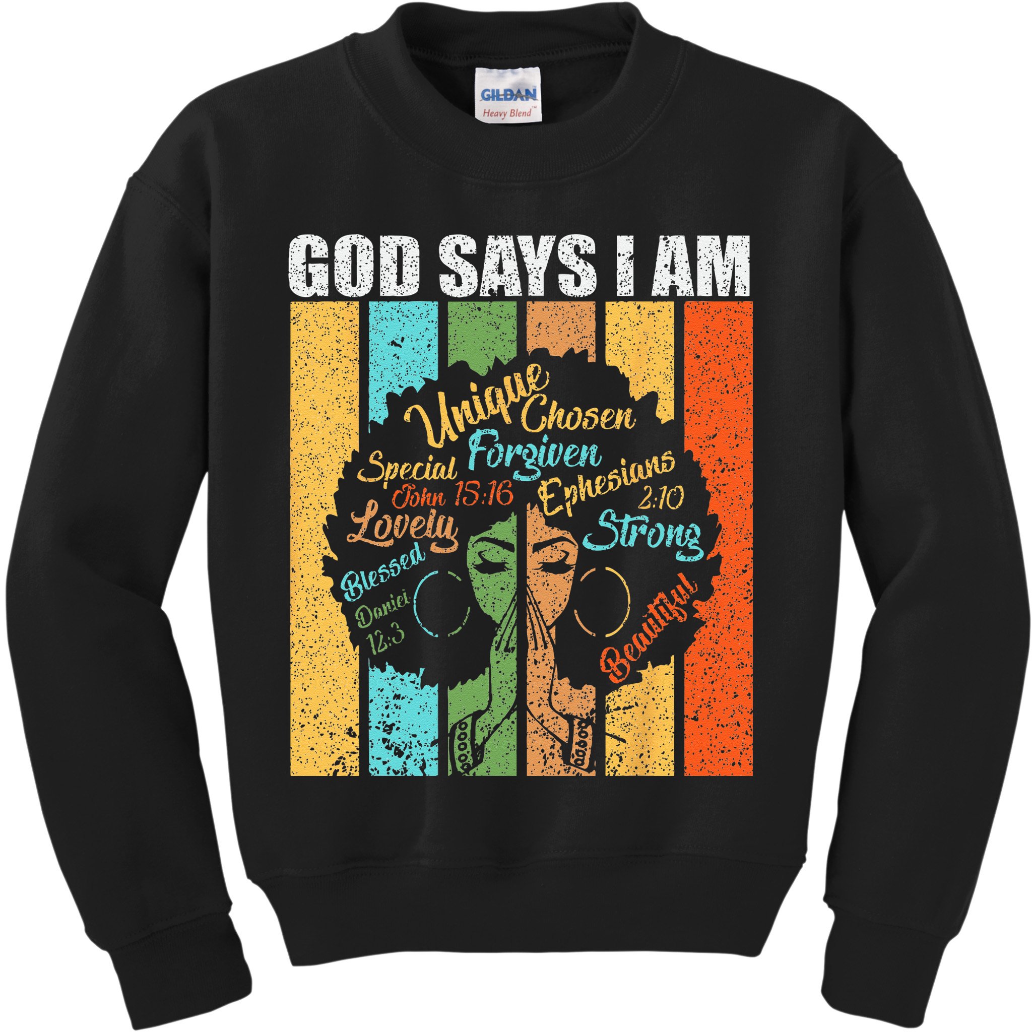 Black Girl God Says I Am Black Melanin Junenth Kids Sweatshirt