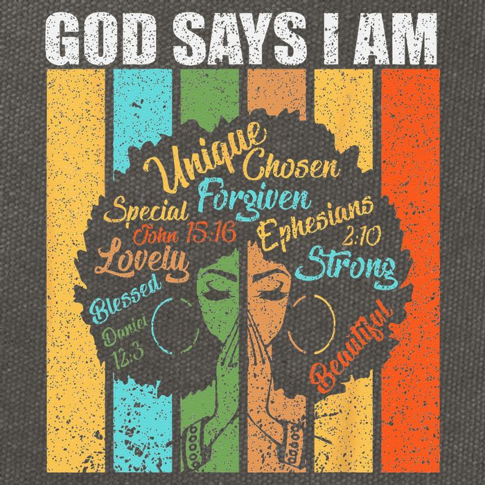 Black Girl God Says I Am Black Melanin Junenth Cotton Canvas Backpack