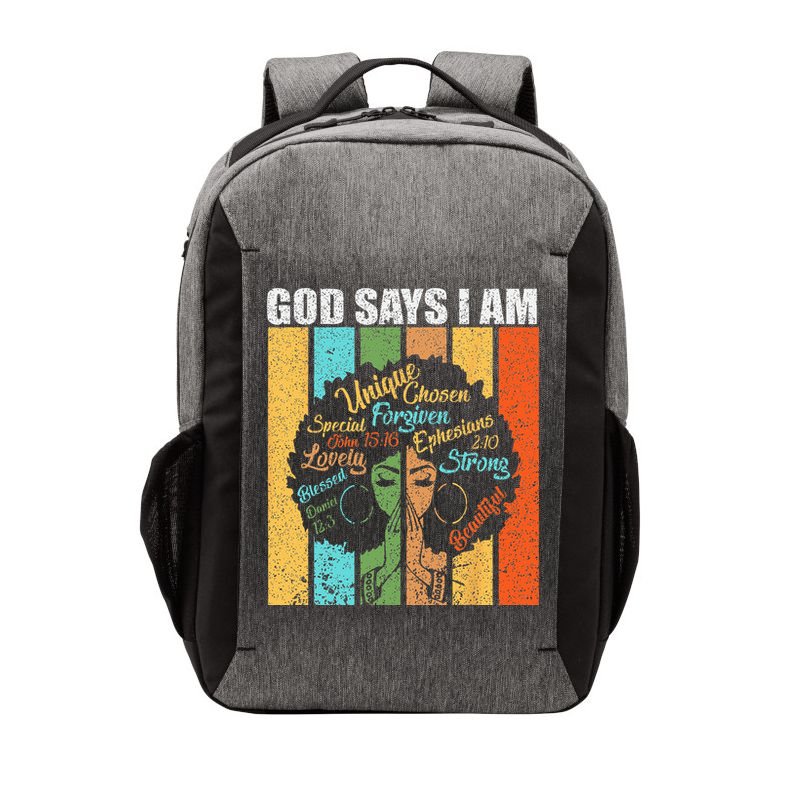 Black Girl God Says I Am Black Melanin Junenth Vector Backpack