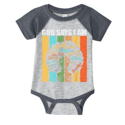 Black Girl God Says I Am Black Melanin Junenth Infant Baby Jersey Bodysuit
