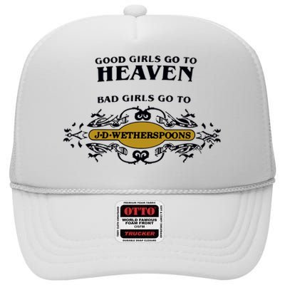 Bad Girl Go To Spoons High Crown Mesh Back Trucker Hat