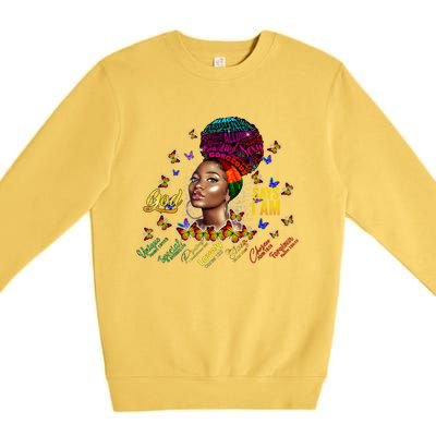 Black Girl God Says I Am Black Melanin History Month Pride Premium Crewneck Sweatshirt