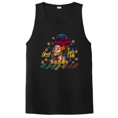 Black Girl God Says I Am Black Melanin History Month Pride PosiCharge Competitor Tank