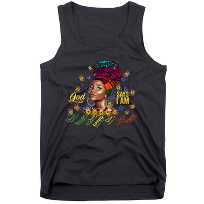 Black Girl God Says I Am Black Melanin History Month Pride Tank Top