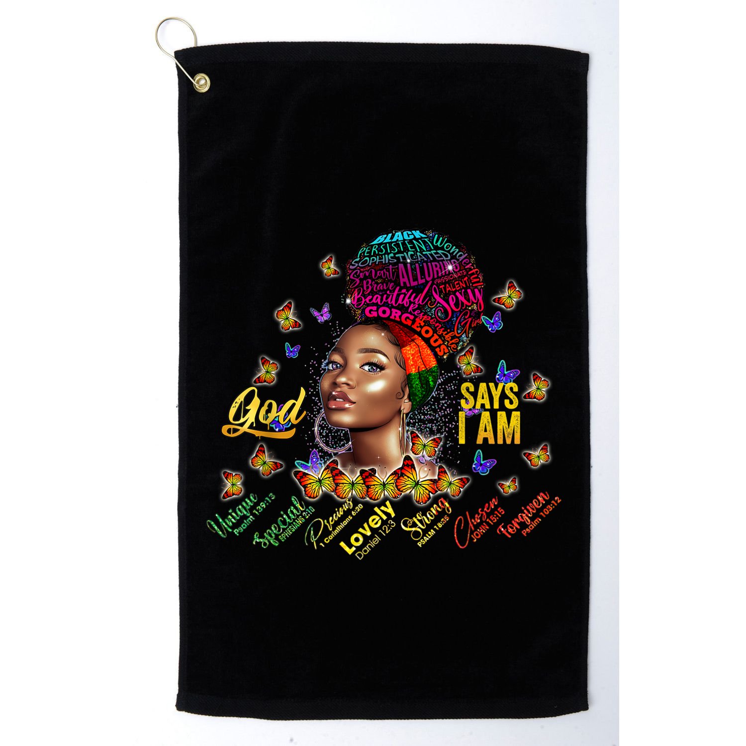Black Girl God Says I Am Black Melanin History Month Pride Golf Towel