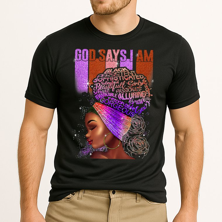 Black Girl God Says I Am Black Melanin History Month Pride Cooling Performance Crew T-Shirt