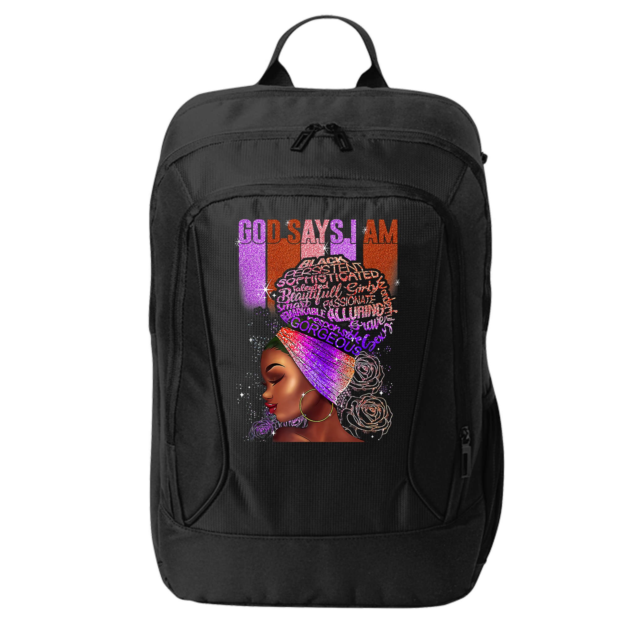 Black Girl God Says I Am Black Melanin History Month Pride City Backpack