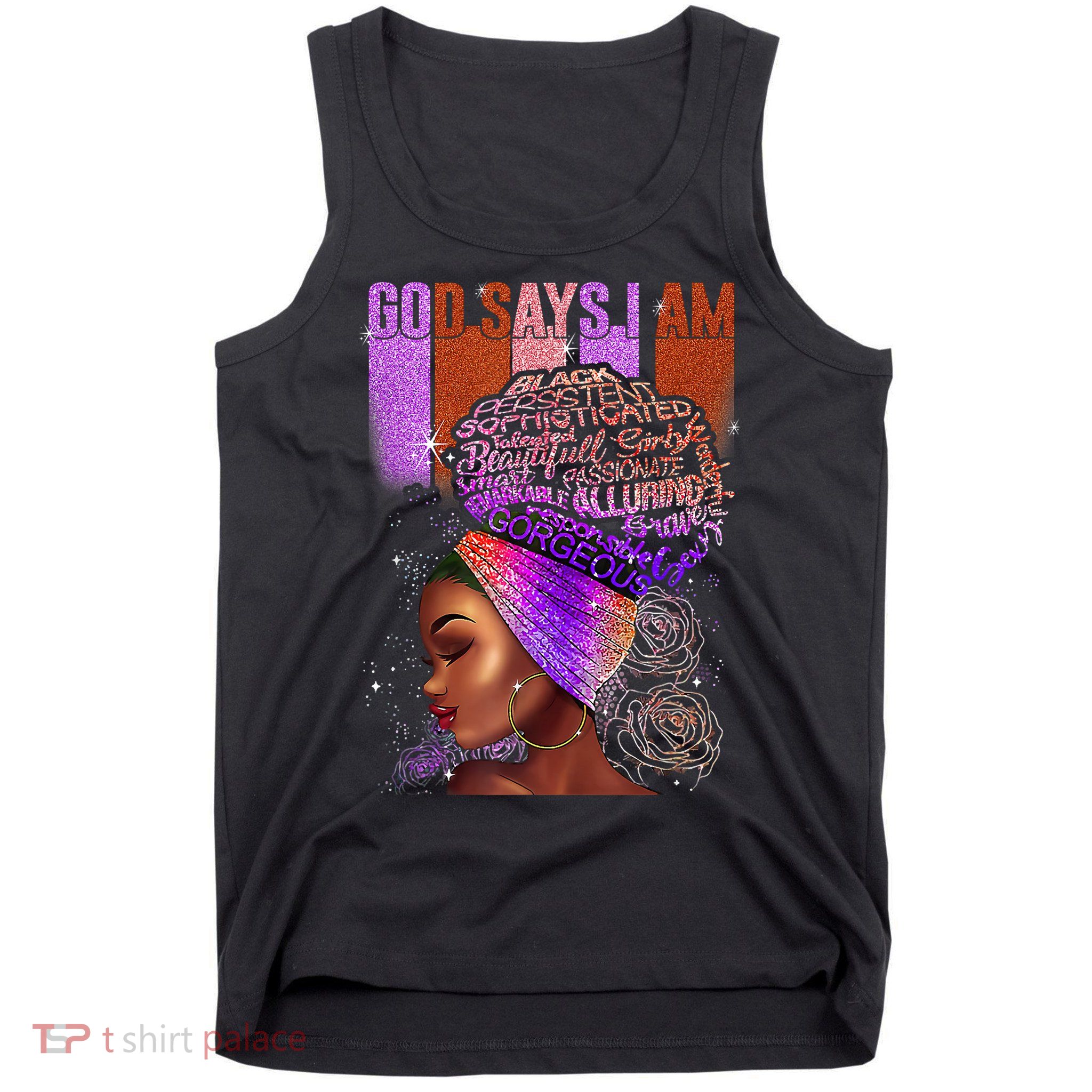 Black Girl God Says I Am Black Melanin History Month Pride Tank Top