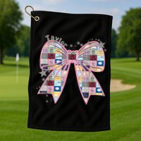 Birthday Girl Groovy Taylor First Name Personalized P.i.n.k Golf Towel