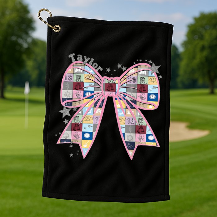 Birthday Girl Groovy Taylor First Name Personalized P.i.n.k Golf Towel