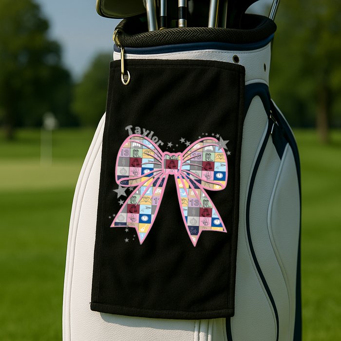 Birthday Girl Groovy Taylor First Name Personalized P.i.n.k Golf Towel