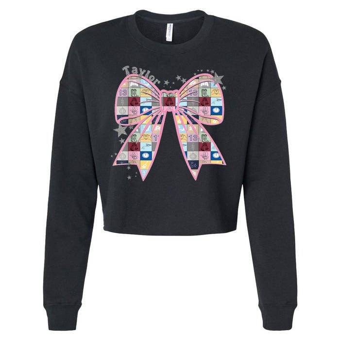 Birthday Girl Groovy Taylor First Name Personalized P.i.n.k Cropped Pullover Crew
