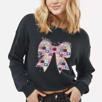 Birthday Girl Groovy Taylor First Name Personalized P.i.n.k Cropped Pullover Crew