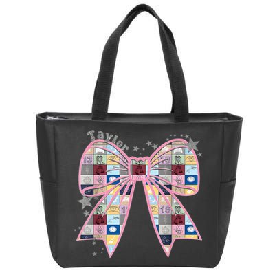 Birthday Girl Groovy Taylor First Name Personalized P.i.n.k Zip Tote Bag