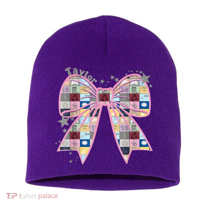 Birthday Girl Groovy Taylor First Name Personalized P.i.n.k Short Acrylic Beanie