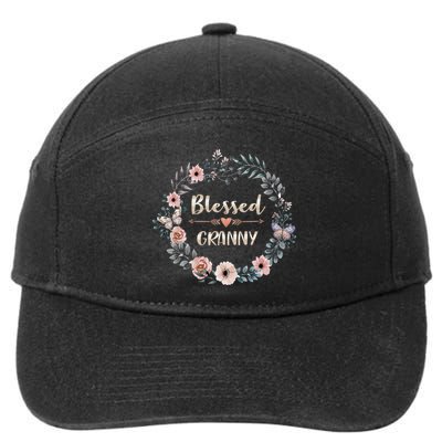 Blessed Granny Gift Thanksgiving Christmas 7-Panel Snapback Hat