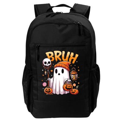 Bruh Ghost Halloween Cute Ghost Trick Or Treat Candy Daily Commute Backpack