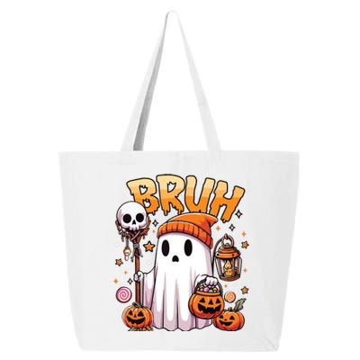 Bruh Ghost Halloween Cute Ghost Trick Or Treat Candy 25L Jumbo Tote