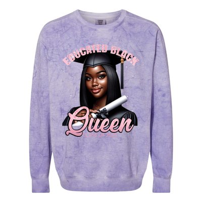 Black Graduation Hbcu Senior Melanin Pink Class Of 2025 Cute Gift Colorblast Crewneck Sweatshirt