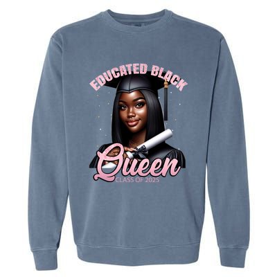 Black Graduation Hbcu Senior Melanin Pink Class Of 2025 Cute Gift Garment-Dyed Sweatshirt