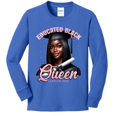 Black Graduation Hbcu Senior Melanin Pink Class Of 2025 Cute Gift Kids Long Sleeve Shirt