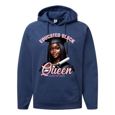 Black Graduation Hbcu Senior Melanin Pink Class Of 2025 Cute Gift Performance Fleece Hoodie