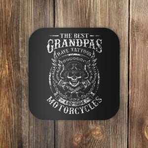 Best Grandpas Have Tattoos And Ride Motorcycles Biker Biking Coaster