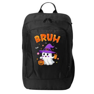 Bruh Ghost Halloween Cute Ghost Trick Or Treat Candy City Backpack