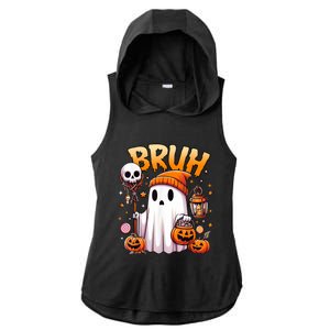 Bruh Ghost Halloween Cute Ghost Trick Or Treat Candy Ladies PosiCharge Tri-Blend Wicking Draft Hoodie Tank